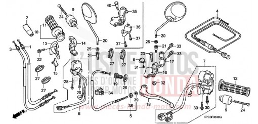 HANDLE LEVER/SWITCH/CABLE (XL125V1/2/3/4/5/6) XL125V3 de 2003